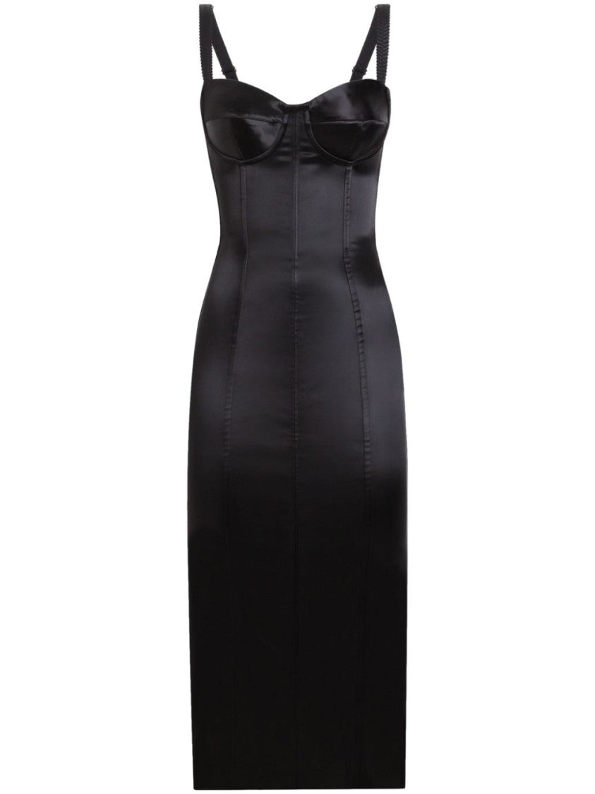 Dolce & Gabbana Fitted Black Dress With Sweetheart Neckline And Structured Bodice
