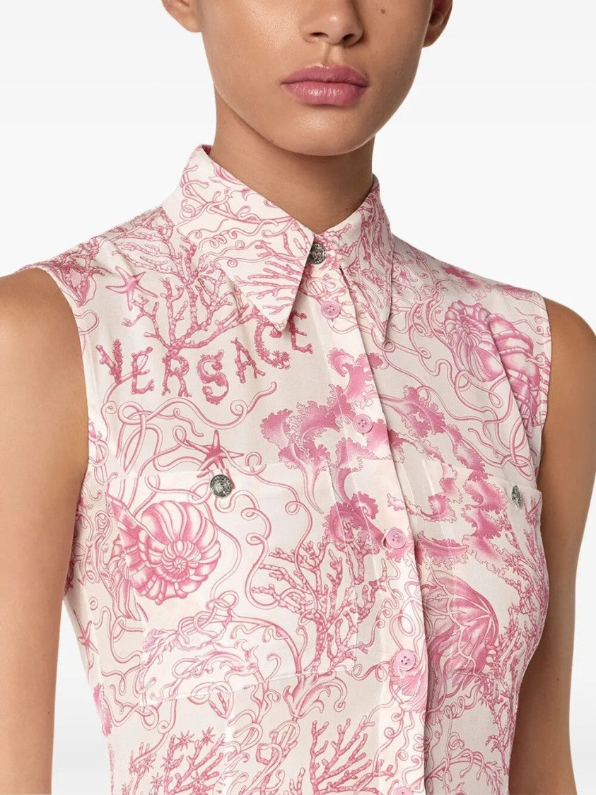 Versace Sleeveless Crepe De Chine Dress