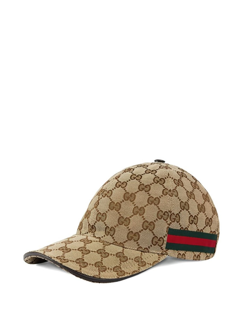 Gucci Monogram Striped Structured Cotton Baseball Cap