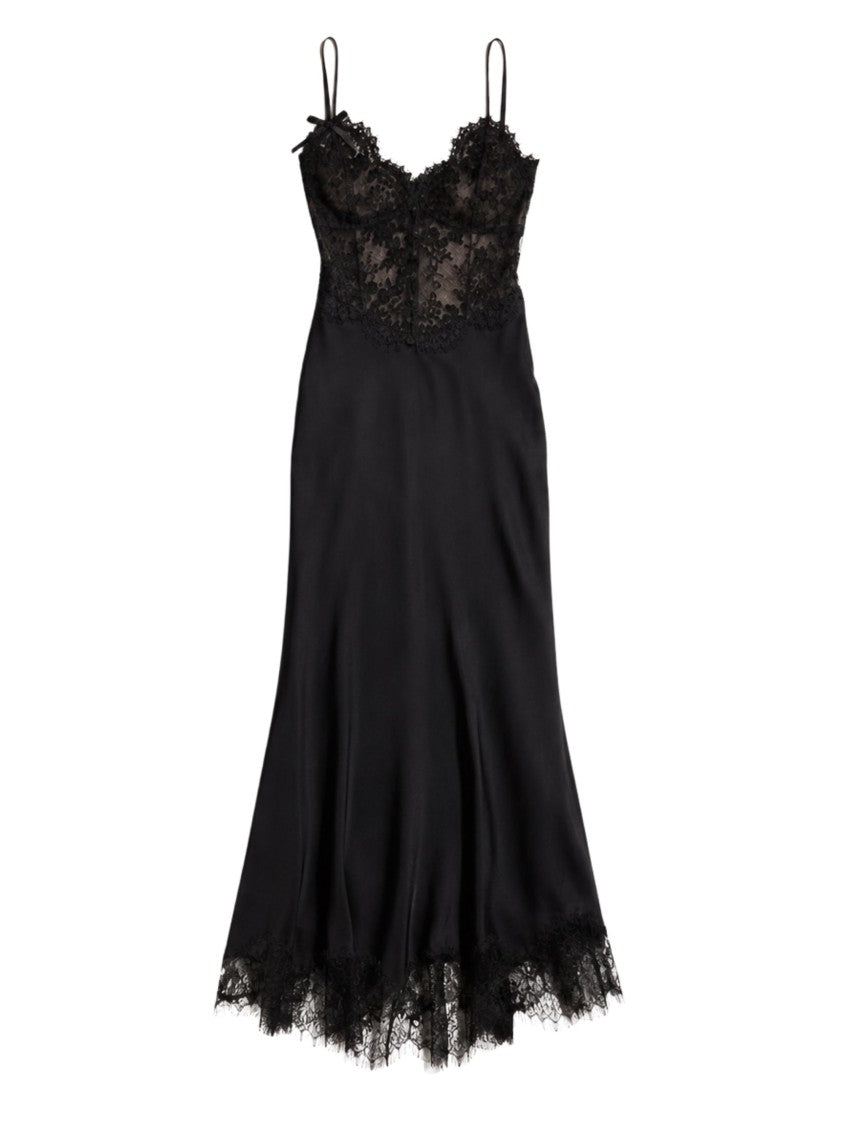 Self-Portrait Black Fitted Intricate Lace Midi Dress