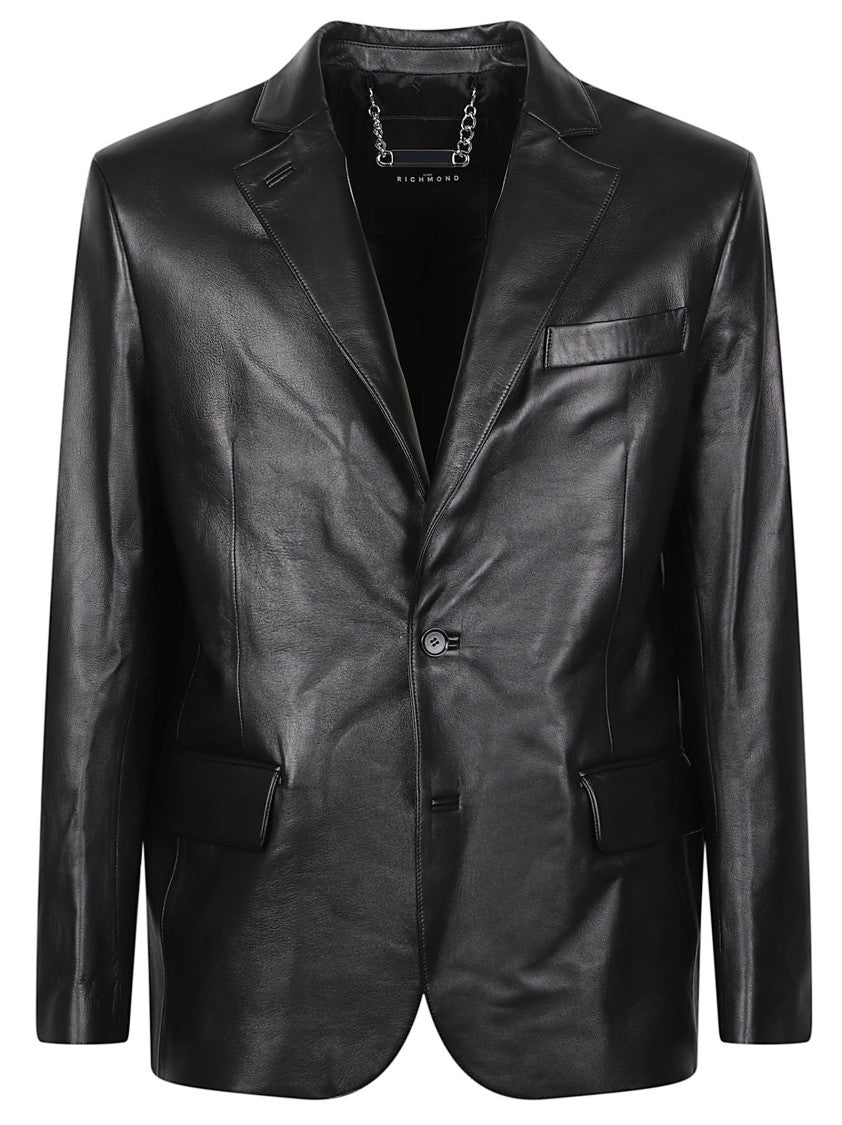 John Richmond Facij Minimalist Calf Leather Blazer