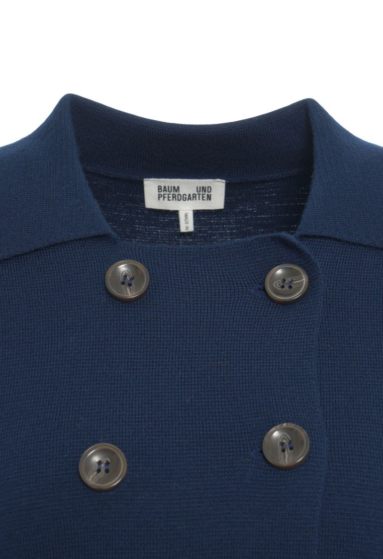 Baum Und Pferdgarten Double-Breasted Cardigan With Elegant Lapel And Flap Pockets