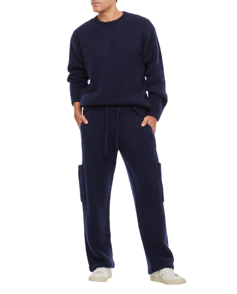 Alanui Wool Cargo Trousers With Drawstring Closure And Ribbed Cuffs