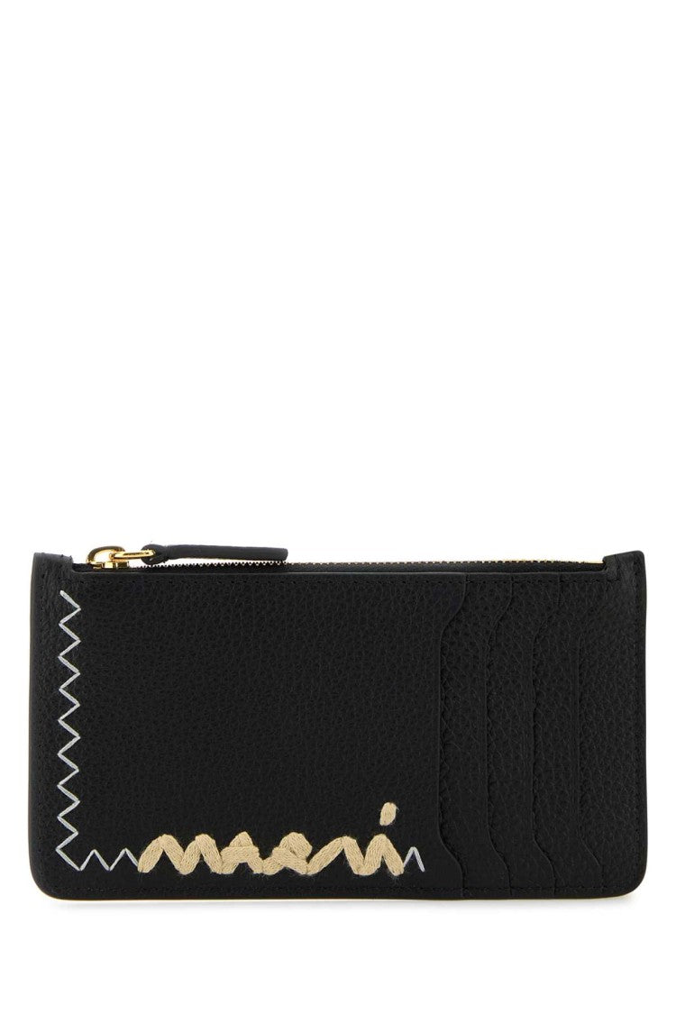 Marni Black Leather Card Holder