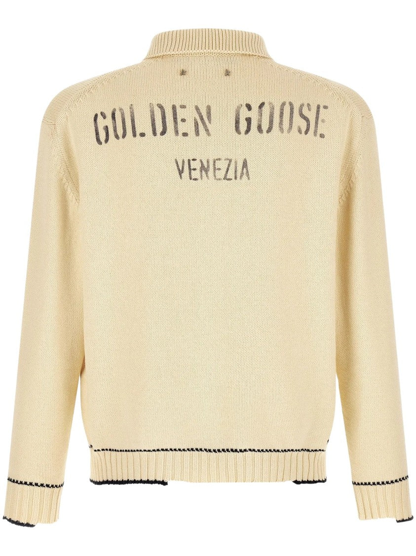 Golden Goose Journey Rindley Cotton-Blend Printed Knit Polo Shirt