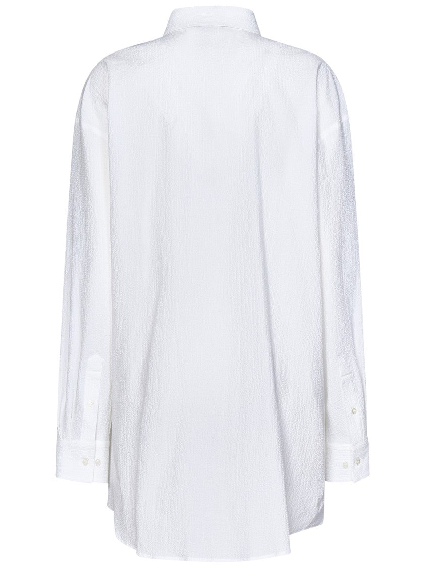 Msgm Short White Chemisier Dress