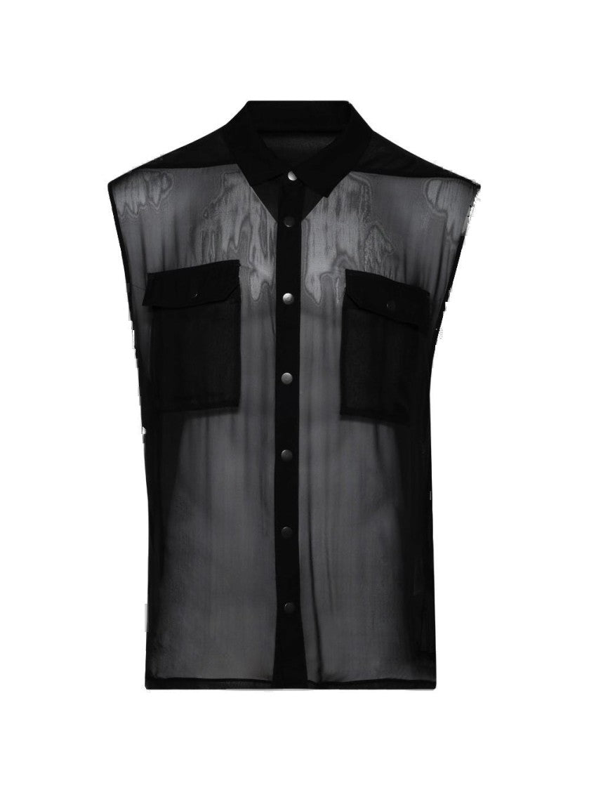 Rick Owens Jumbo Sleeveless Shirt Black