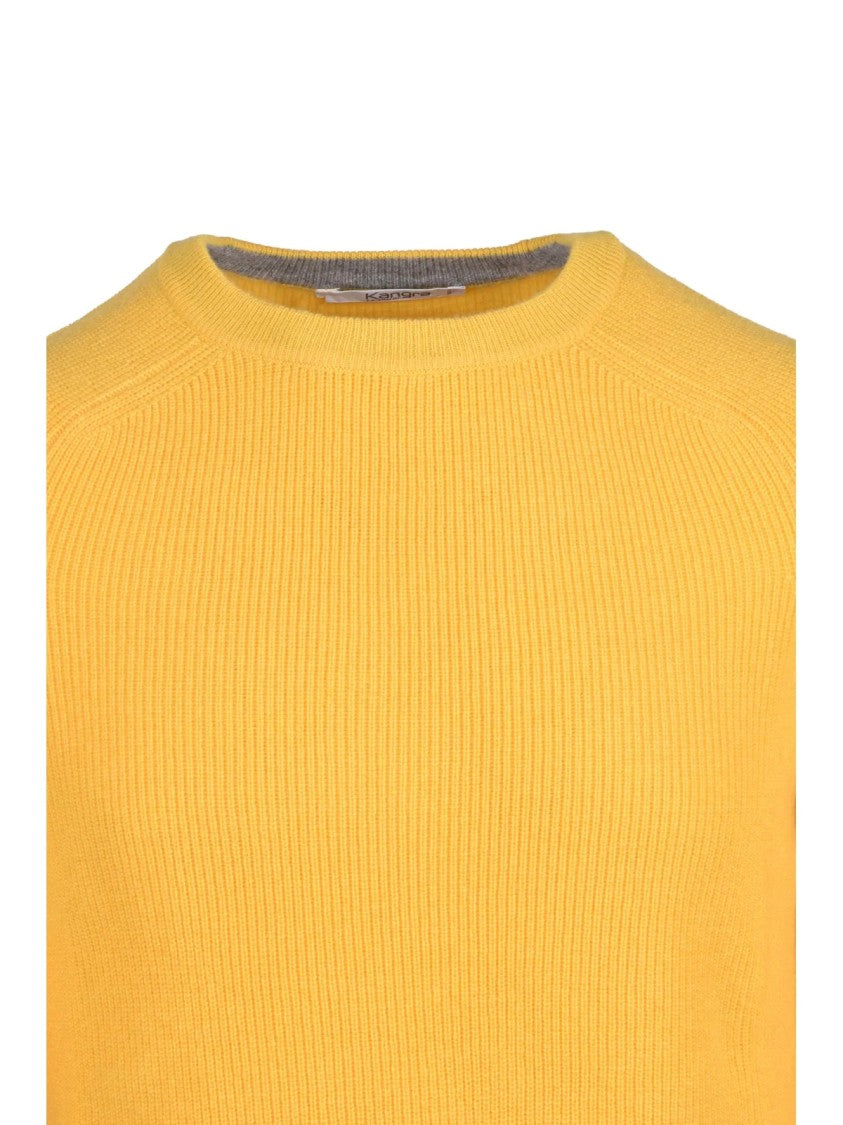 Kangra Ribbed Knit Crew Neck Sweater With Contemporary Color Block