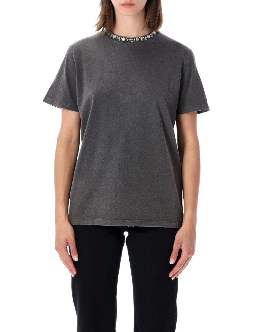 Golden Goose Dark Grey Strass Collar T-Shirt