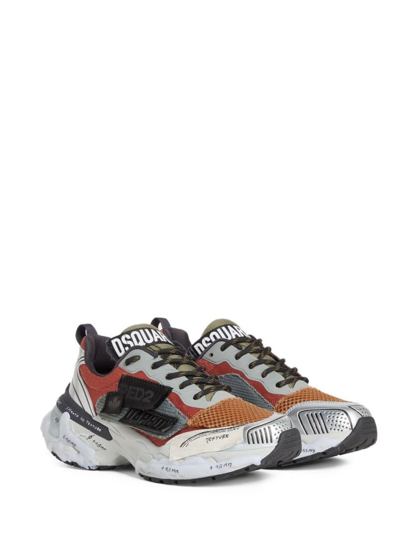 Dsquared2 Multi-Material Beige Sneakers With Sole
