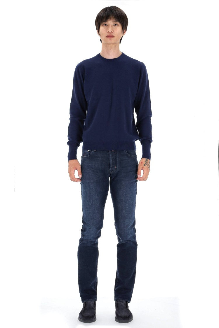 Drumohr Solid Color Pure Cashmere Crewneck Sweater