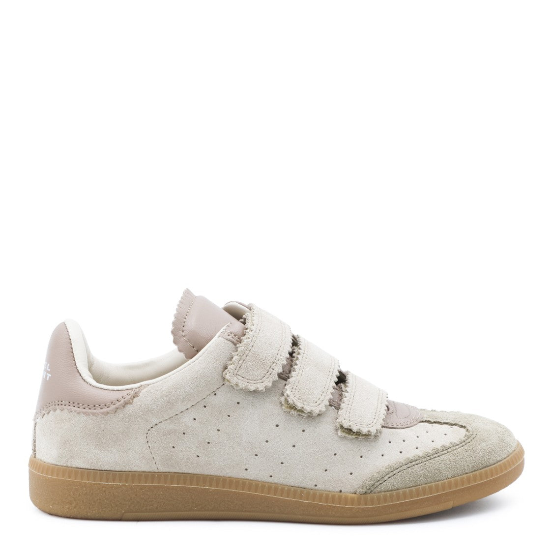 Isabel Marant Beige Suede Scalloped Edge Sneakers