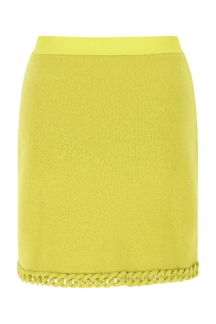 Bottega Veneta Acid Green Wool Mini Skirt