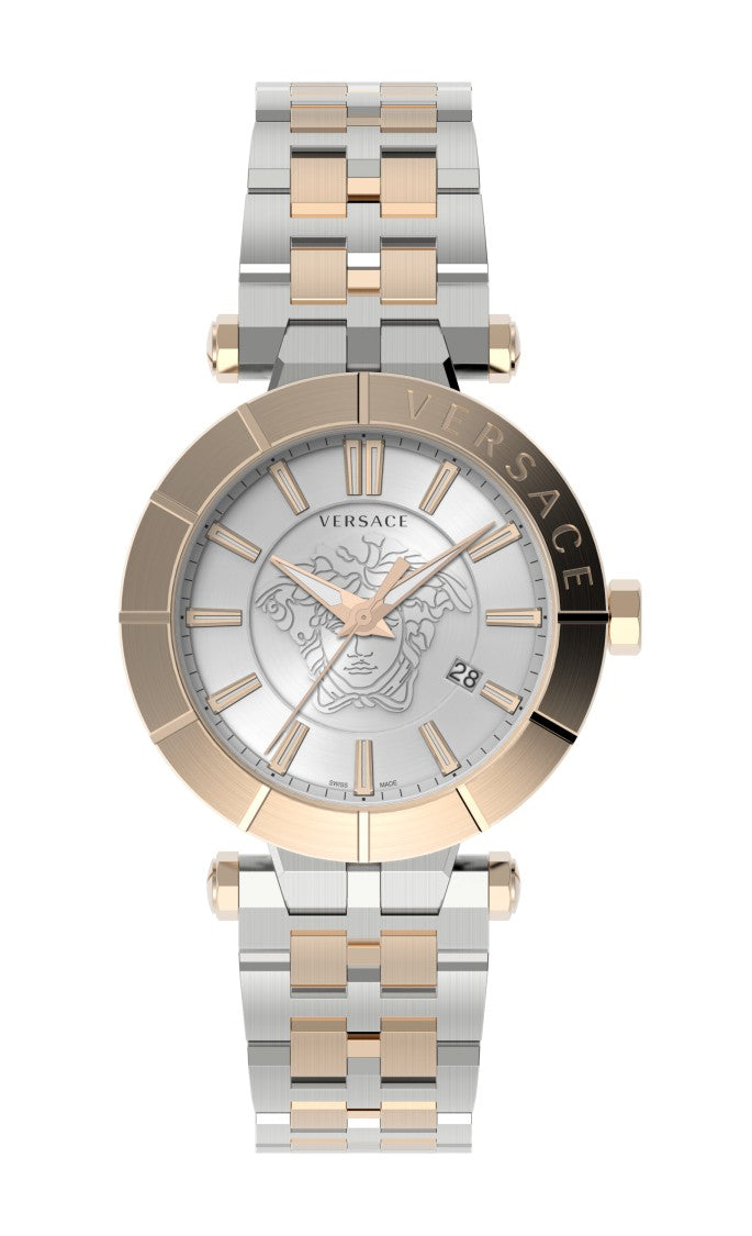 Versace V-Race Steel Timepiece With Iconic Medusa Emblem