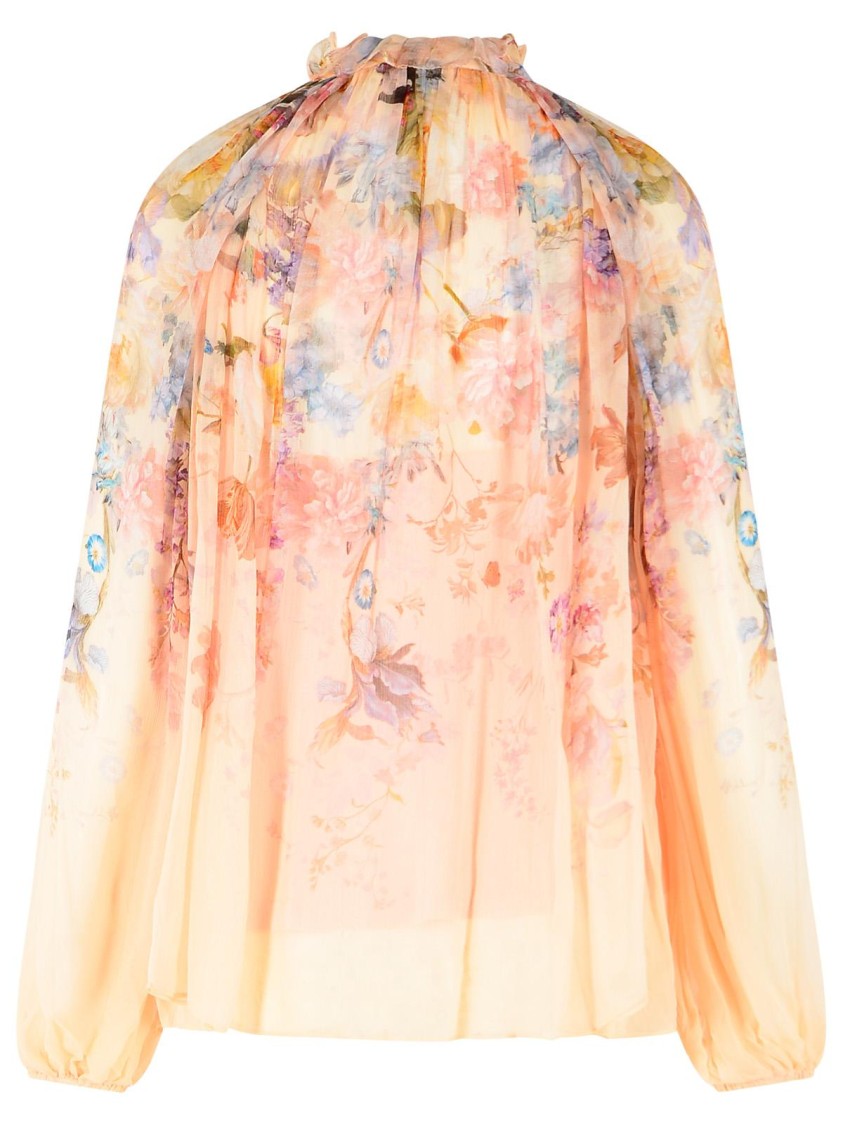 Zimmermann 'Valiant' Blouse In Peach Viscose