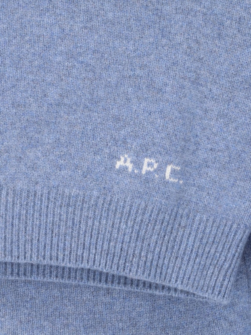 A.P.C. Cropped Fine-Knit Sweater With Crew Neckline