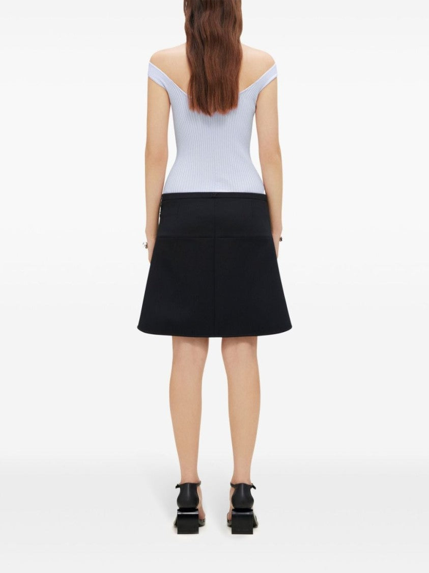 Courrèges Light Grey Ribbed Knit Top