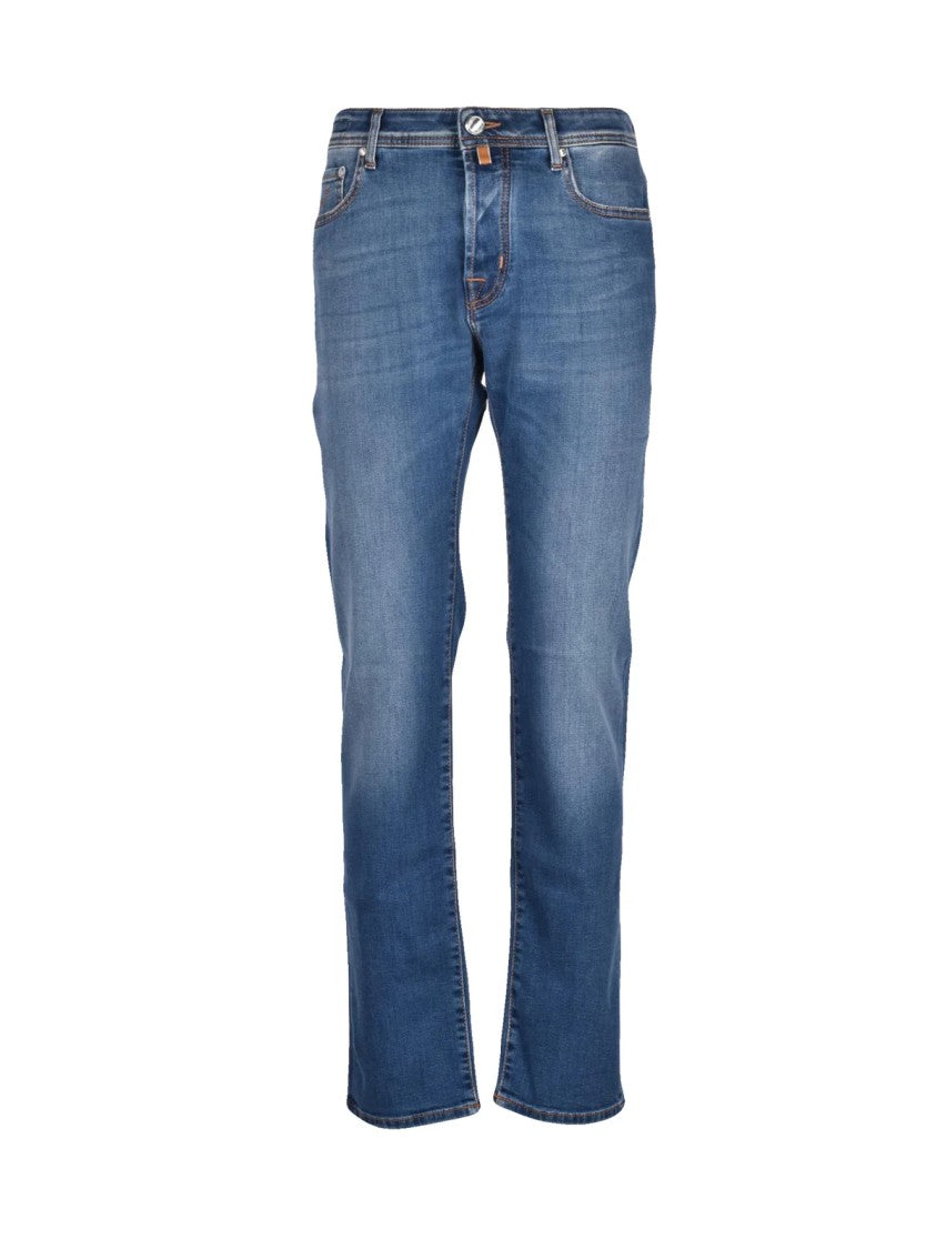 Jacob Cohen Straight-Leg Blue Jeans With Innovative Fabric Blend