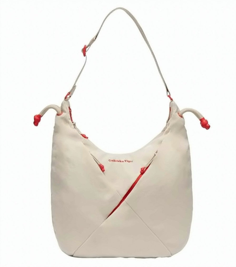 Onitsuka Tiger Soft-Textured Shoulder Bag With Unique Folded Design