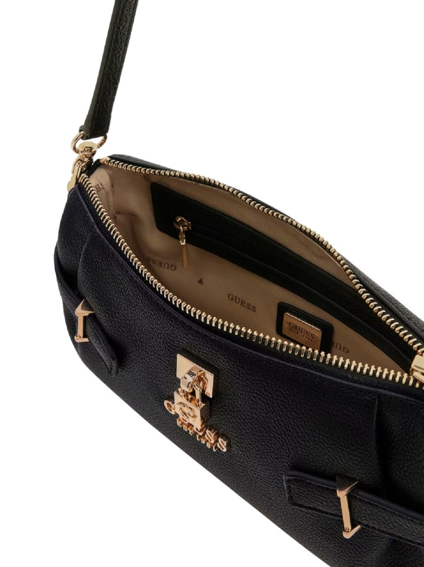 Guess Faux Leather Zip Shoulder Bag