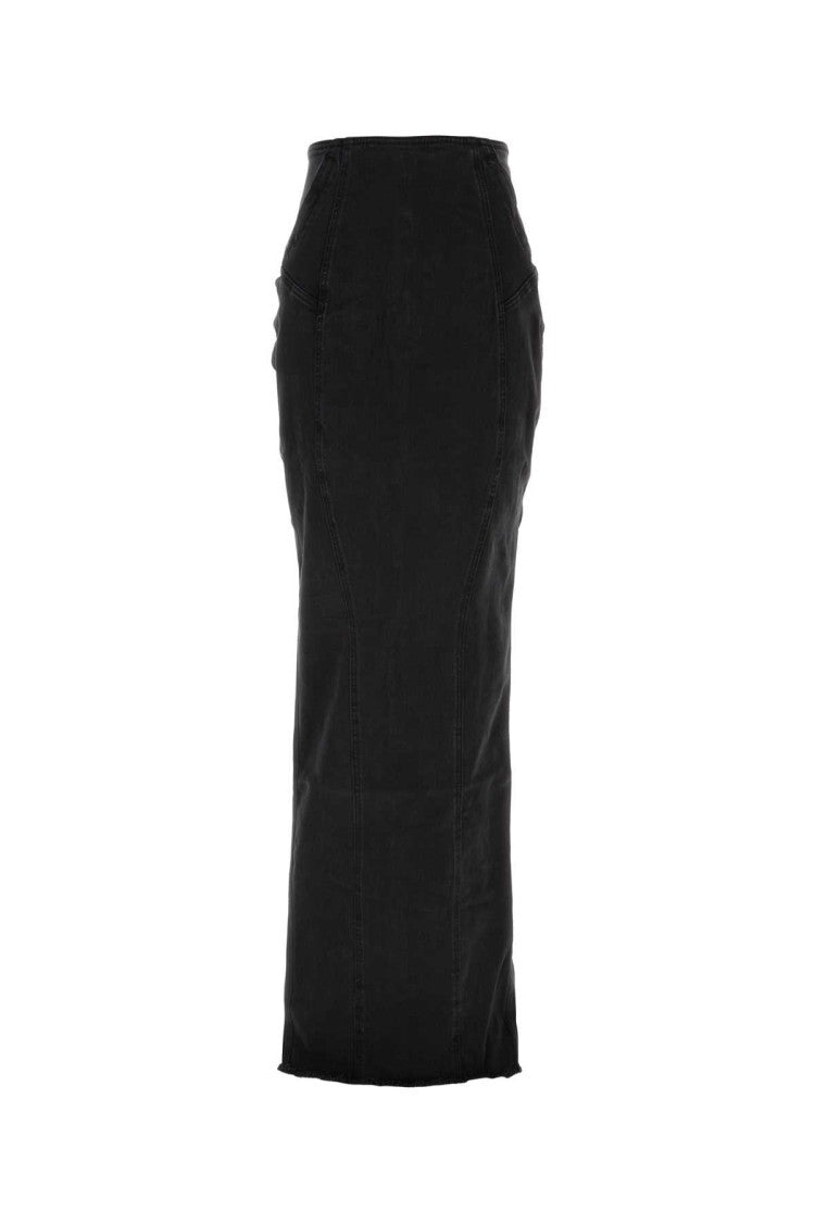 Entire Studios Black Stretch Denim Channel Skirt