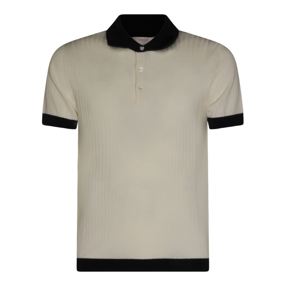 Malo Ribbed Texture Polo Shirt With Contrasting Accents