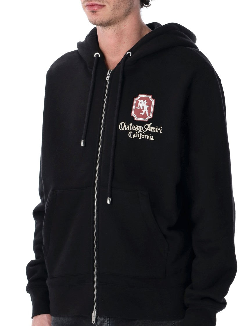Amiri Ma Chateau Logo Cotton Zip Hoodie