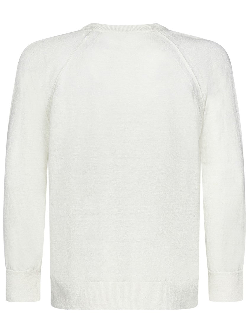 C.P. Company Linen Crew Neck Sweater With Logo Detail