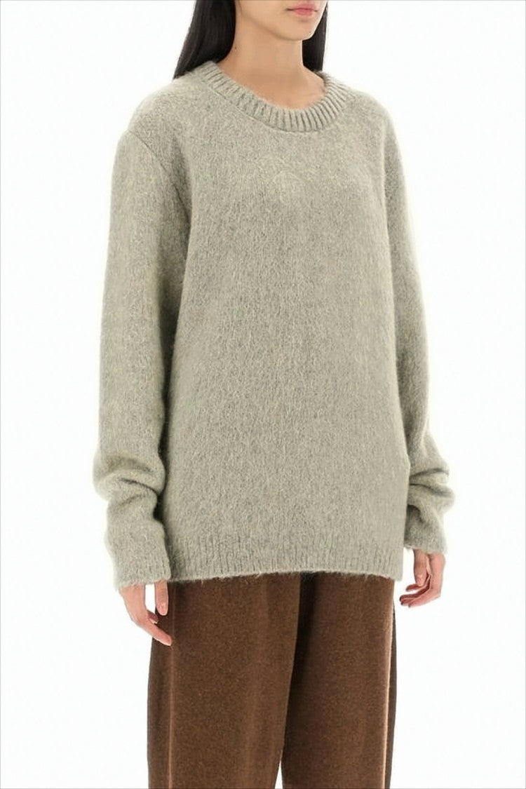 Lemaire Soft Plush Sweater With Ribbed Neckline And Relaxed Fit