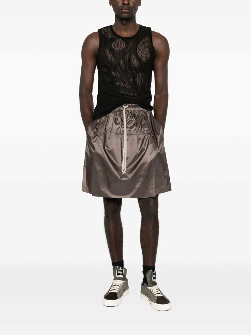 Moncler X Rick Owens Brown Woven Kilt Bermuda Shorts