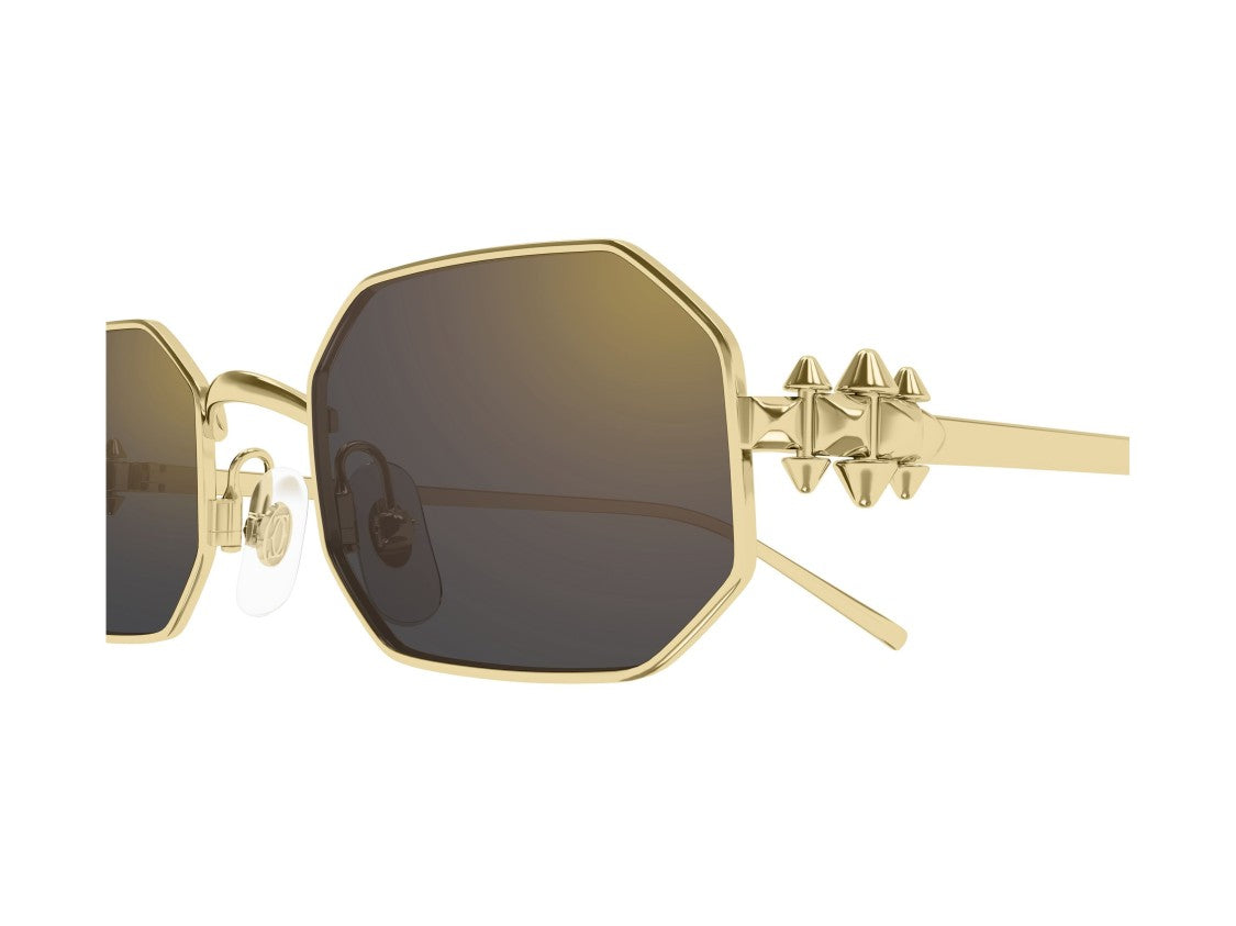 Cartier Gold Ct0682s Octagonal Metal Stud Sunglasses