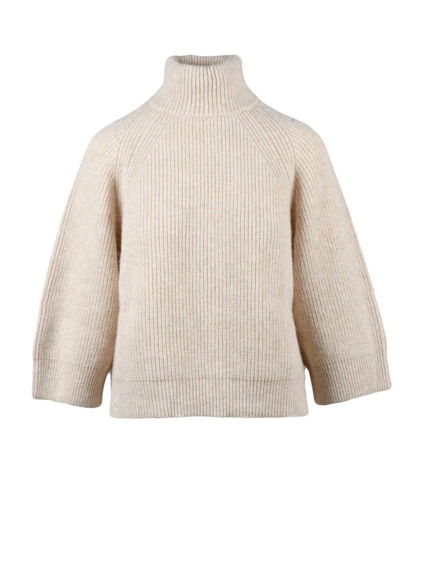 Peserico Easy Ribbed Turtleneck Sweater With Boxy Silhouette And Raglan Sleeves