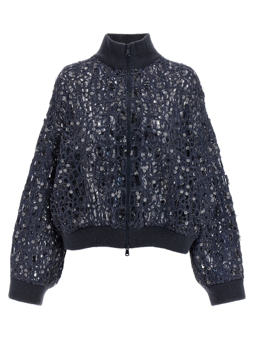 Brunello Cucinelli Dazzling Croc Embroidery' Cardigan
