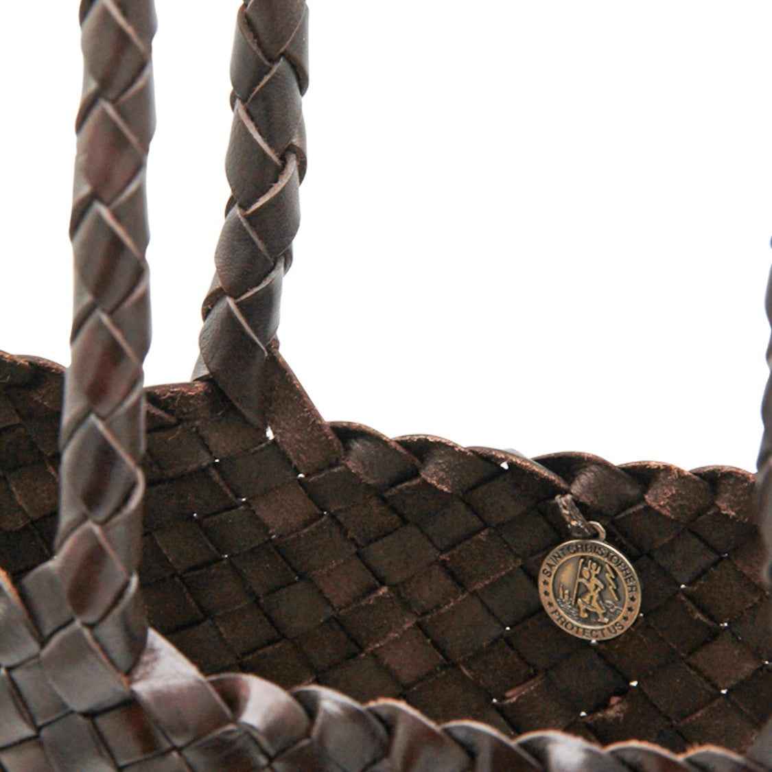 Dragon Diffusion Dark Brown Handcrafted Knitted Santa Croce Shoulder Bag