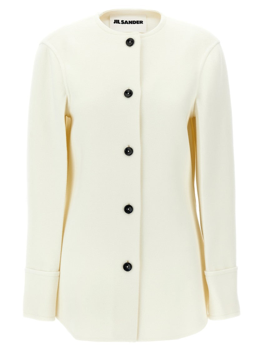 Jil Sander Tailored Wool Jacket With Crew Neck