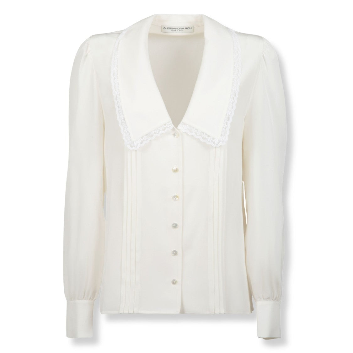 Alessandra Rich Silk Blouse With Classic Collar