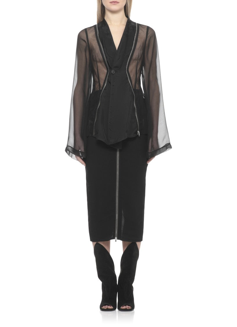 Rick Owens Black Stag Tulle Blazer
