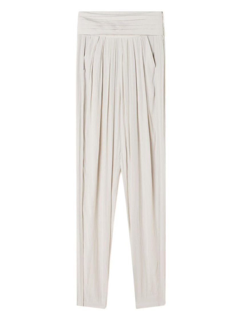 Lanvin Off-White Pleated Detail High-Waist Trousers