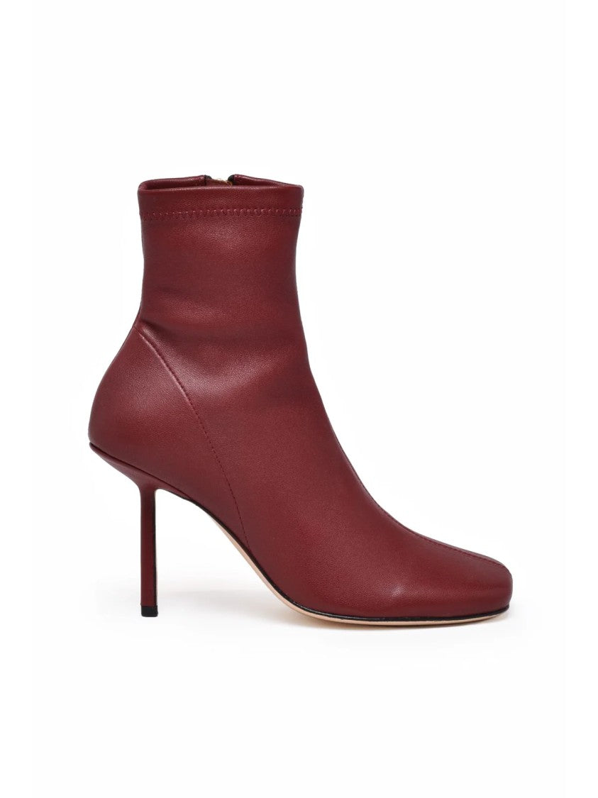 Studio Amelia Red Stretch Pointed Toe Stiletto Heel Ankle Boots