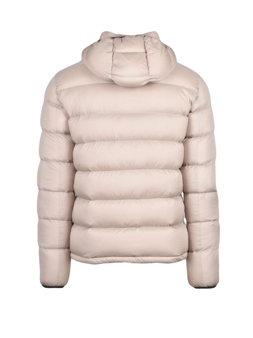 Herno Beige Removable Hood Polyamide Down Jacket