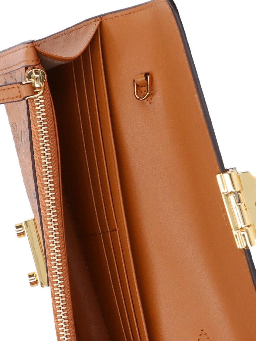 Mcm "Tracy" Chain Wallet Brown