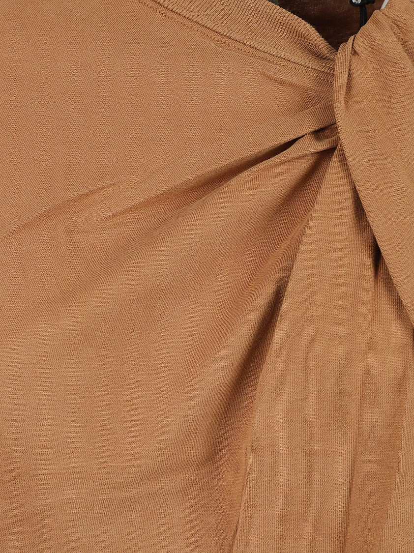 Isabel Marant Asymmetrical Brown Cotton T-Shirt