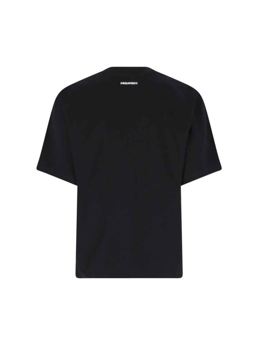 Dsquared2 Black Iconique Logo Crew Neck T-Shirt