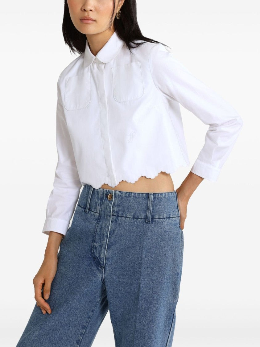 Patou Cropped Shirt With Scallop Hem