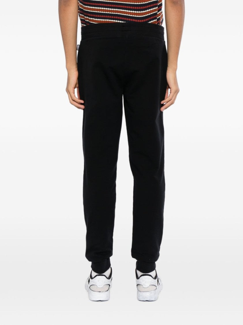 Moschino Black Relaxed Drawstring Graphic Pants