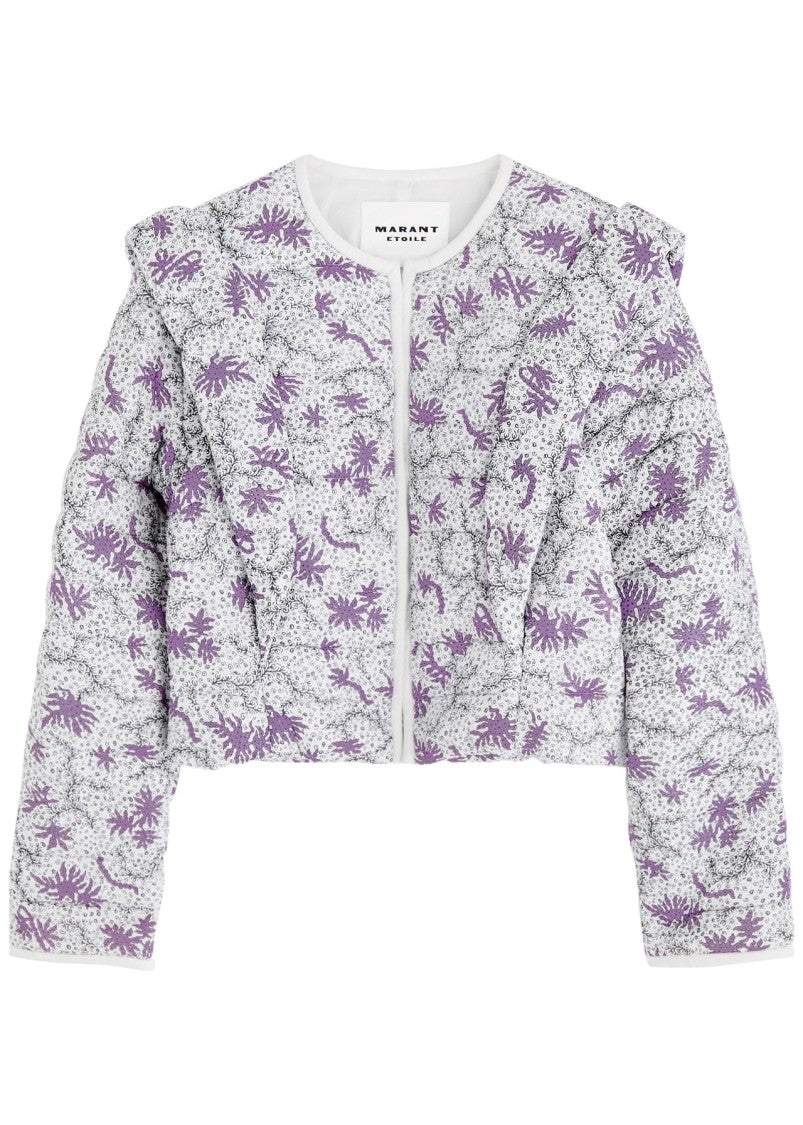 Isabel Marant Cropped Quilted Jacket With Floral Pattern
