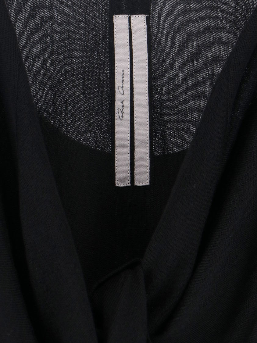 Rick Owens V-Neck Knit Top With Crossed Front Detail