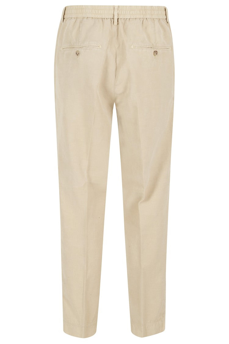 Seventy Khaki Drawstring Waist Straight-Leg Lyocell-Blend Trousers