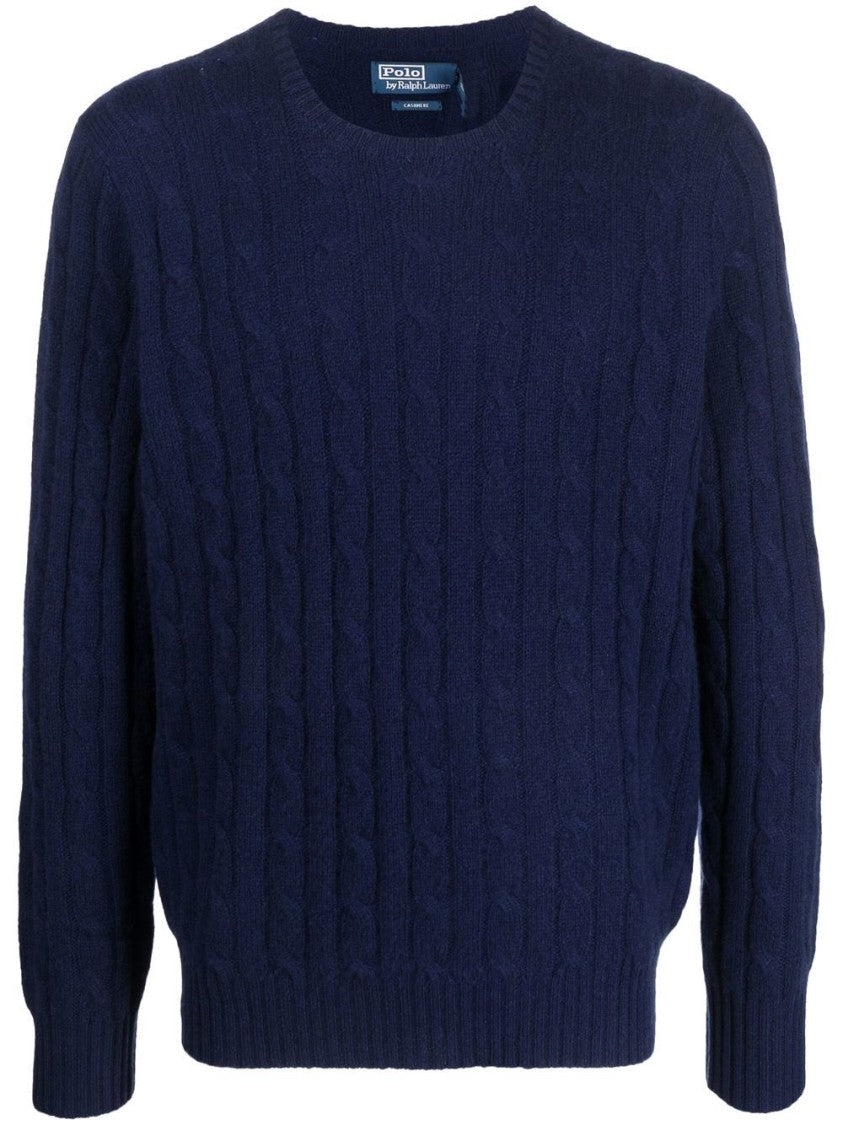 Polo Ralph Lauren Navy Blue Cable-Knit Cashmere Sweater