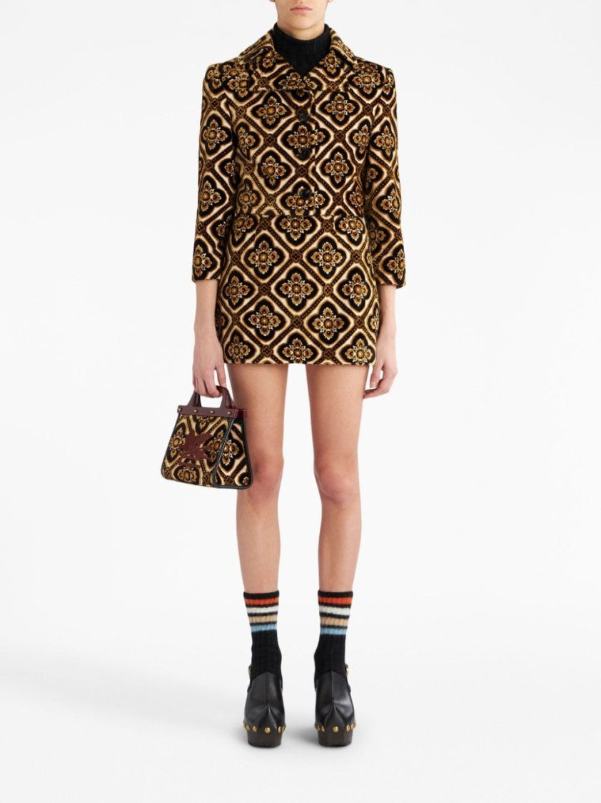 Etro Geometric-Print Cropped Jacket